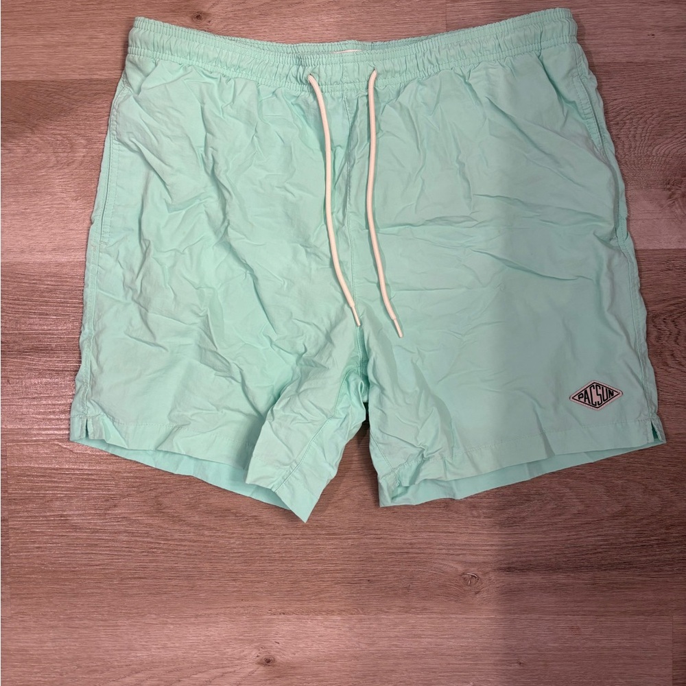 PacSun Mint Green Swim Trunks